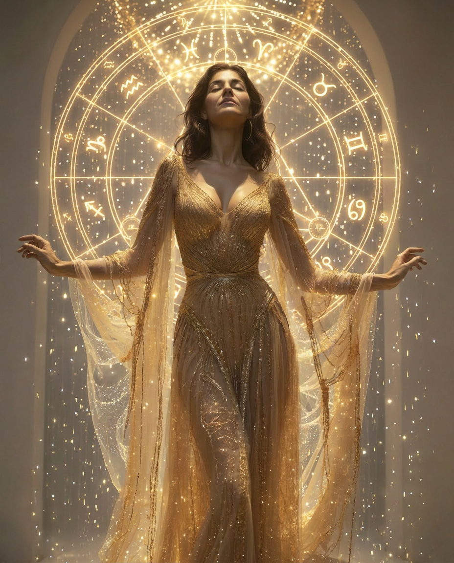 A woman radiant in her design